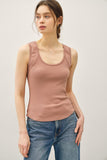 Ribbed Scoop Neck Tank