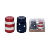 Ceramic Stars/stripes Salt & Pepper Shakers