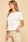Solid Top With Smocked Detail