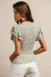Ruffled Sleeve Floral Top