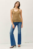 Textured Knit Henley Tank