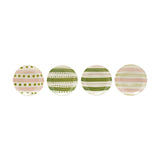 Hand-painted Stoneware Striped Dish Multi Color
