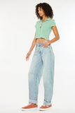 Low Slung Barrel Leg Jeans