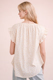 Floral Print Lace Trim Top