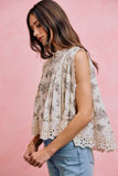 Vintage Floral Textured Top