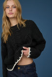 Cable Knit Contrast Stitch Sweater