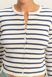 Striped Button-Up Cardigan