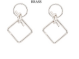 Brass Circle And Square Knot Earring
