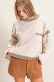 Striped Trim Sweatshirt