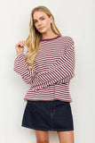 Striped Long Sleeve Knit Top