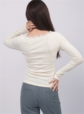 Lace Trim Henley Top