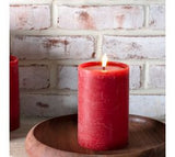 Wide Red Led Pillar Candle