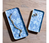 Blue Floral Rectangle Trays
