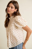 Polka Dot Pintuck Blouse