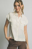 Collared Tencel Top