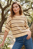 Striped Round Neck Knit Sweater