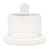 Cake Stand W/whitewashed Wood Base