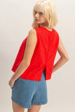 Sleeveless Eyelet Top