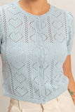 Pointelle Puff Sleeve Cardigan