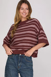 Striped Round Neck Knit Sweater