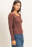 Pigment Dyed Scoop Neck Top