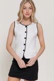 Sleeveless Embroidered Sweater