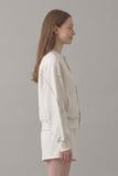 Stitched Cotton Terry Cardigan