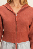Front Zip Collared Cardigan