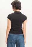 Mock Neck Cap Sleeve Top