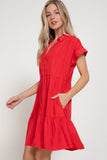 Short Sleevedolman Short Sleeve Ruffled Lyocell Mini Dress Fabric Contents Fabric: Tencel  Ruffle Ly