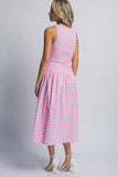 Gingham Smocked Midi Dress