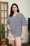 Curvy Striped Knit T-Shirt
