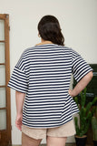 Curvy Striped Knit T-Shirt