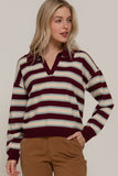 Multi Stripe Polo Sweater