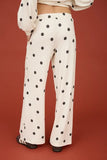 Pin Tuck Textured Drawstring Wide Leg Pants