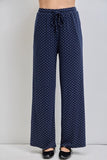 Polka Dot Print Drawstring Pants