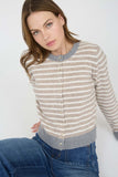 Striped Colorblock Knit Cardigan