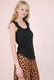 Ruffled Bow Trim Tank Top