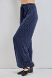 Polka Dot Print Drawstring Pants