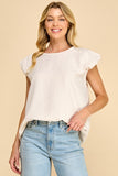 Textured Flutter Sleeve Top