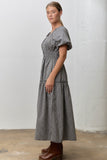 Smocked Gingham MIdi Dress