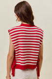 Stripe Star Patch 4th Of July Side Tie Vest Top