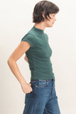 Mock Neck Cap Sleeve Top