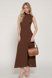 Sleeveless Crinkle Knit Long Dress
