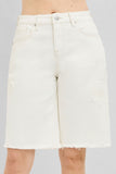 Slouchy Floral Embroidered Bermuda Shorts