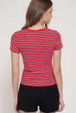 Multi-Stripe Ribbed Knit Top