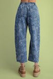 Jacquard Denim Barrel Jeans