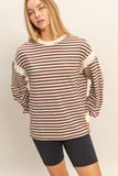 Striped Long Sleeve Casual Top