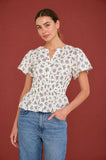 Floral Split Neck Blouse