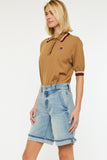 Mid Rise Relaxed Bermuda Shorts